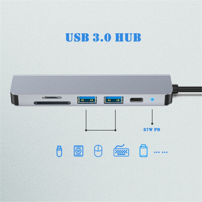 6 in 1 type-c USB HUB C HUB USB C to USB 3.0 HDMI-Compatible Dock for MacBook Pro For Nintendo Switch USB-C Type C 3.0 Splitter