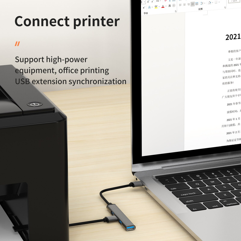 USB 擴展塢 Type C HUB 4 端口多分離器適配器適用於 Macbook Pro Air 聯想小米華為 PC 配件