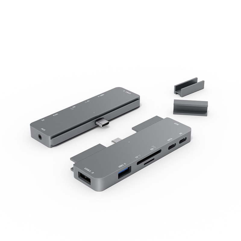 USB C 集線器 USB3.1 集線器帶 PD 充電 TF SD 讀卡器 HDMI 耳機插孔 Type-c 數據 適用於 iPad Pro MacBook Air Type-C 集線器