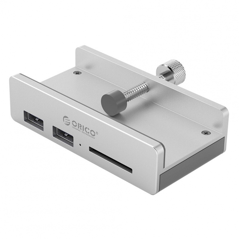 ORICO MH2AC-U3 夾式 USB 3.0 HUB 鋁合金外接多 2 端口 USB 分路器適配器適用於台式筆記本電腦帶 TF 卡