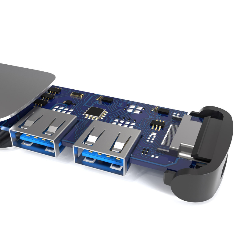 4 端口多分離器適配器擴展塢 USB C HUB C 型適用於 Macbook Pro Air 小米華為聯想 PC 配件