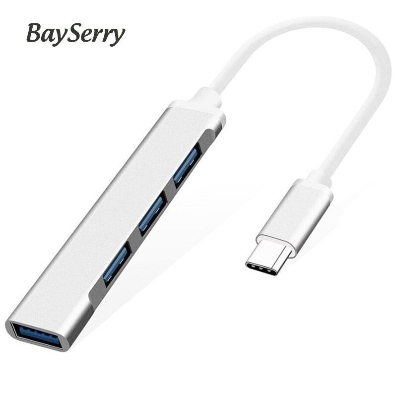 USB 集線器 C USB 3.1 集線器 USB-C 分路器配件 4 端口多分路器適配器 OTG USB Type-C 集線器 3.0 適用於 MacBook Pro Air 聯想