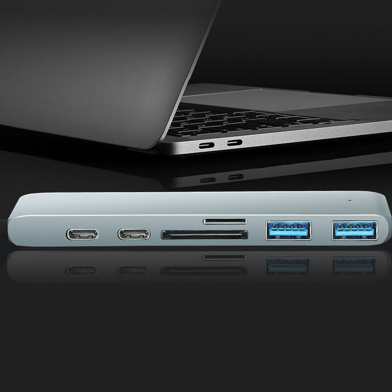 USB C HUB Type C 轉 HDMI 兼容 USB 3.0 適配器 7 合 1 Type C HUB 底座適用於 MacBook Pro Air USB C 分路器
