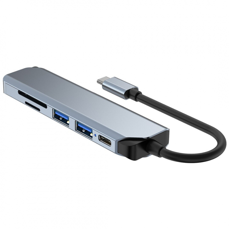 6 合 1 USB C HUB Type-c 轉 HDMI 兼容擴展塢 USB3.0 2.0 SD TF 讀卡器適配器適用於 MacBook 適用於華為 PD 充電