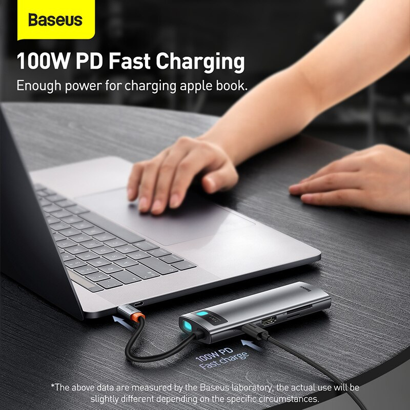 Baseus USB C HUB 轉 HDMI 兼容 USB 3.0 適配器 PD 100W USB C 分配器 7 合 1 Type C HUB 擴展塢 適用於 MacBook Pro Air