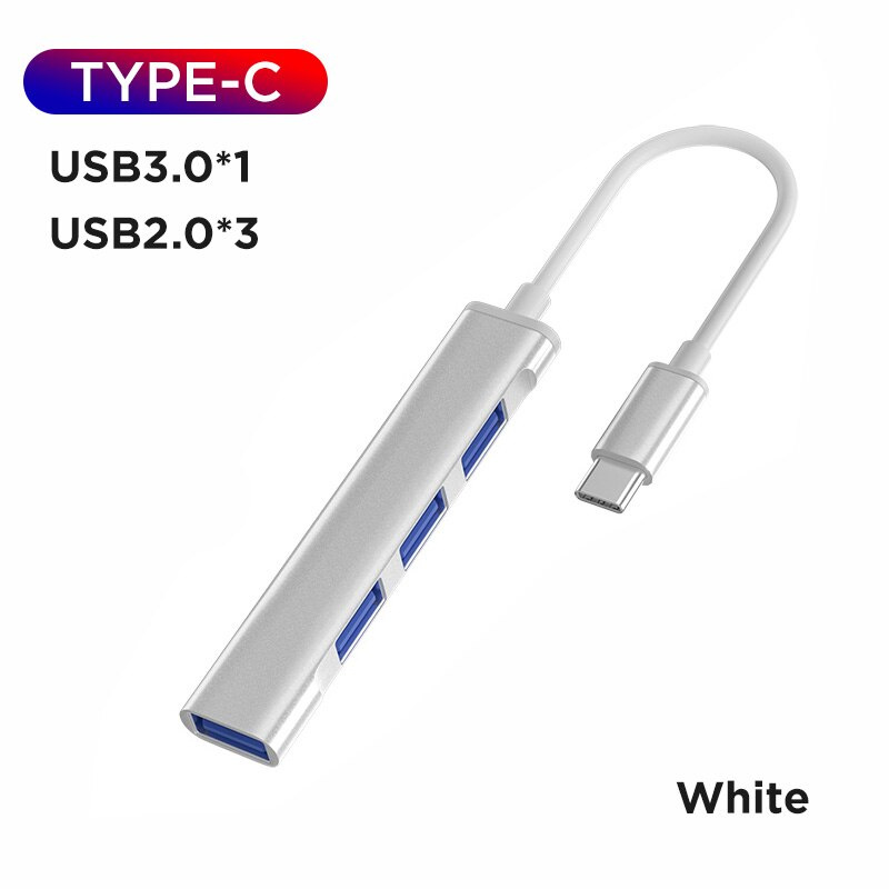 Type C USB C HUB 3.0 4 端口多分離器適配器 OTG 適用於聯想華為小米 Macbook Pro 15 Air Pro 配件 USB 集線器
