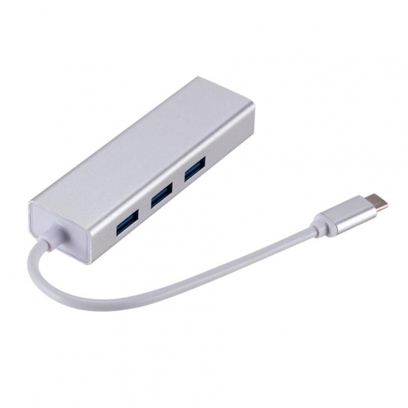 PzzPss USB 3.1 HUB Type C to Ethernet Network Adapter 100 Mbps RJ45 USB 3.1 With 3 USB 3.0 Ports USB Splitter For PC Mac