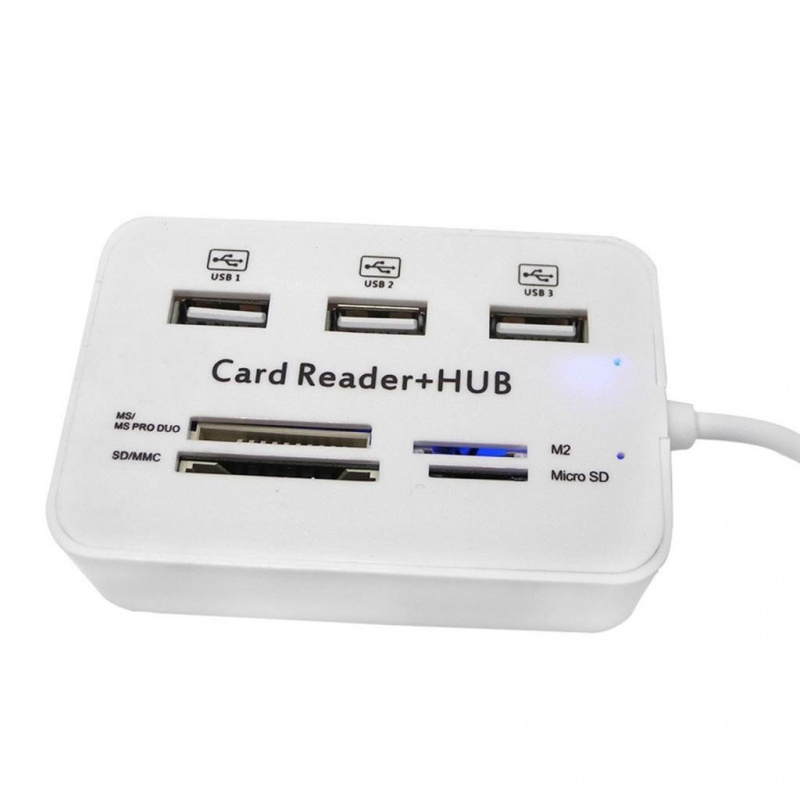 USB 集線器組合 2.0 3 端口 USB + 4 微型 SD TF 卡讀卡器高速多 USB 分離器集線器 USB 用於 PC 電腦配件
