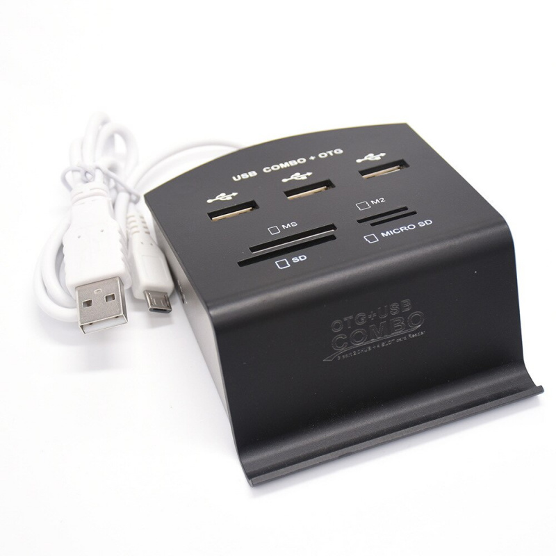 LC17 For Mobile OTG Computer USB2.0 Card Reader USB Combo Splitter All-in-one USB 讀卡器