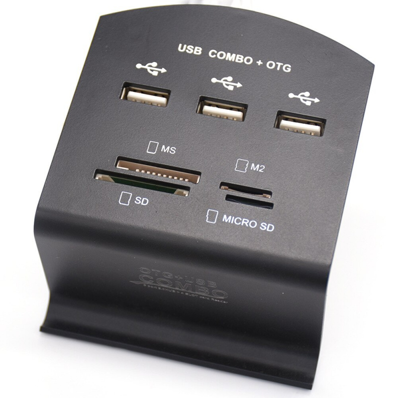 LC17 For Mobile OTG Computer USB2.0 Card Reader USB Combo Splitter All-in-one USB 讀卡器