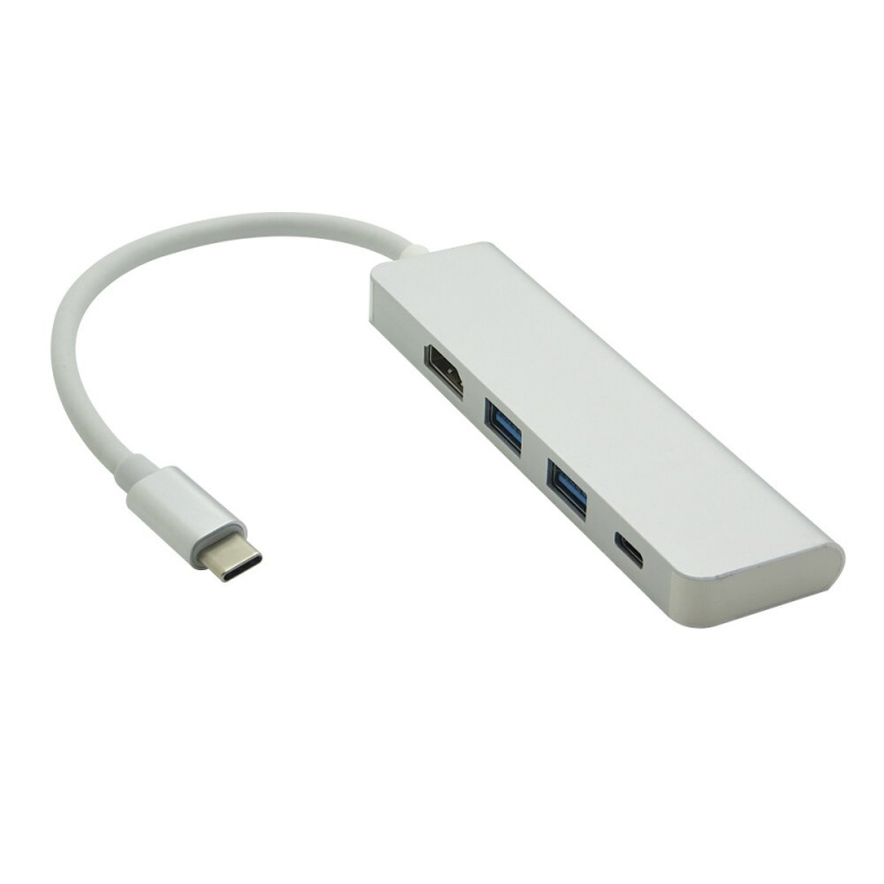 4 合 1 組合 USB-C USB 3.1 C 型集線器，兼容 4K HDMI + 2 個 USB 3.0 端口 + 適用於 MacBook Pro Air 的 C 型 PD 充電適配器