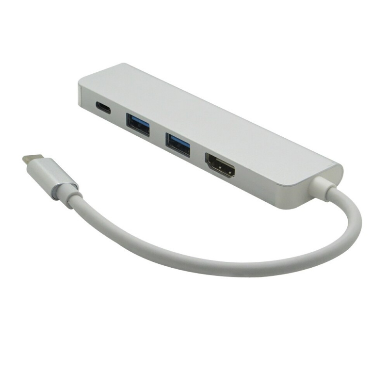 4 合 1 組合 USB-C USB 3.1 C 型集線器，兼容 4K HDMI + 2 個 USB 3.0 端口 + 適用於 MacBook Pro Air 的 C 型 PD 充電適配器