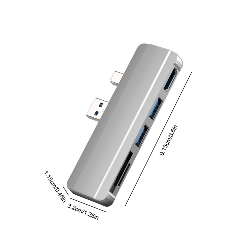適用於 Microsoft Surface Pro 4 5 6 的 USB 集線器底座 HDMI 兼容 USB3.0 適配器擴展塢轉換器替換件