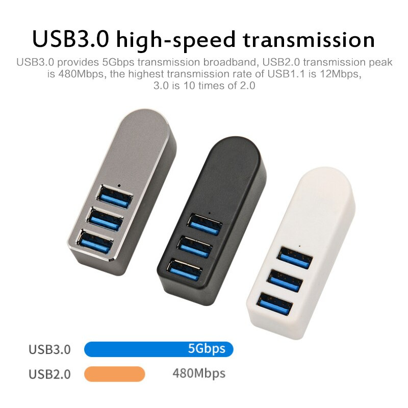 多 USB 3.0 集線器 USB 集線器 2.0 3 端口 USB 電源適配器高速 USB 分離器擴展器 3.0 USB 集線器適用於 PC 筆記本電腦 Macbook