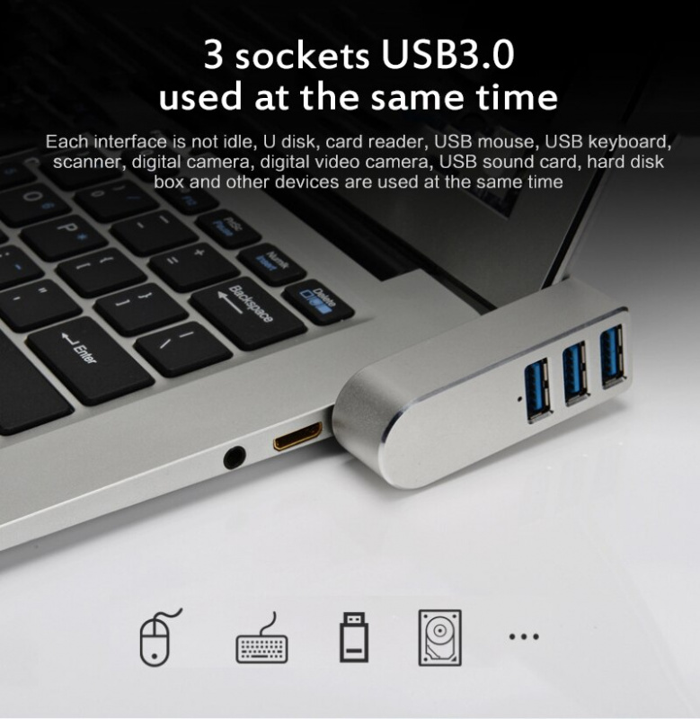 多 USB 3.0 集線器 USB 集線器 2.0 3 端口 USB 電源適配器高速 USB 分離器擴展器 3.0 USB 集線器適用於 PC 筆記本電腦 Macbook