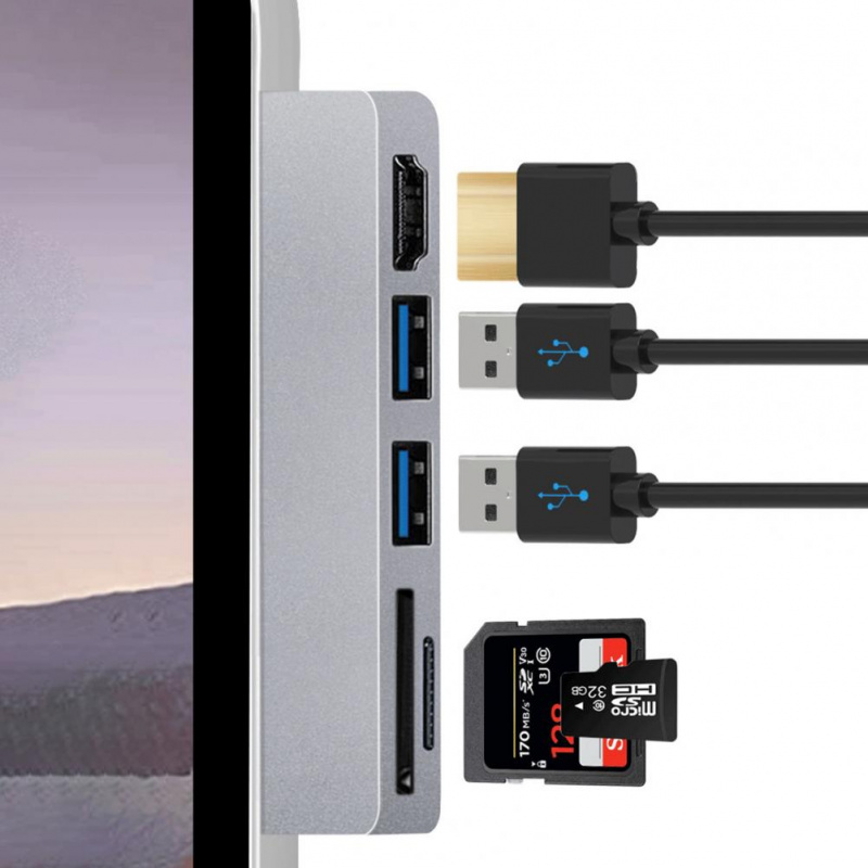 擴展塢 Hub Compact Portable Laptop Adapter 5 Port USB2.0 3.0 Port HDMI-compatible TF SD-Card Docking Station