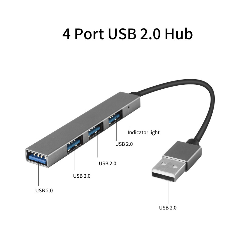 USB HUB 2.0 多擴展器超薄 4 端口高速 USB 2.0 分離器適配器適用於鼠標鍵盤 Pro Macbook PC 配件