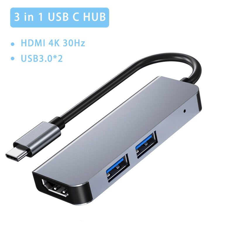 4 合 1 USB C 集線器轉 4k HDMI 帶 PD 充電 USB3.0 USB 分配器適用於 Macbook Pro 華為 Mate 帶 Type C 筆記本電腦 USB 集線器 3.0
