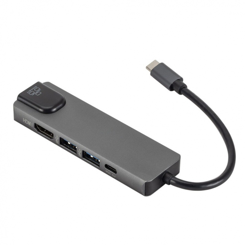 LccKaa USB C 集線器 Type-C 3.1 至 4K HDMI 兼容千兆 RJ45 USB 3.0 PD 快速充電 5 合 1 USB 擴展塢適用於 MacBook Air Pro PC 集線器