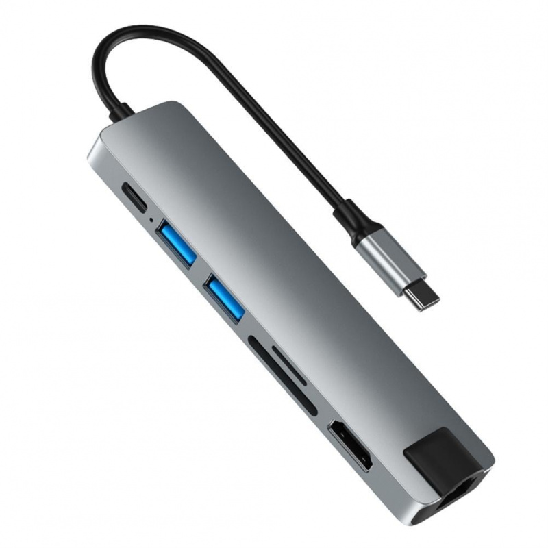USB HUB C HUB 適配器 7 合 1 USB C 轉 USB 3.0 HDMI 兼容基座適用於 MacBook Pro 適用於任天堂 Switch USB-C Type C 3.0 分離器