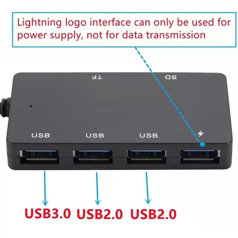 C 型 USB 集線器 3.0 適配器高速 USB 分配器 4 USB 端口 2.0 帶微型充電電源適用於小米 Macbook Pro PC 集線器 USB 3.0