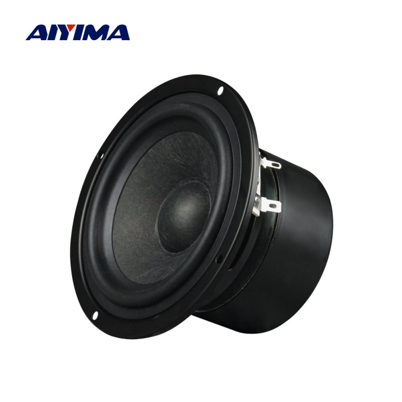 AIYIMA 1 件 4 英寸中音揚聲器 4 8 歐姆 25W 音頻放大器聲音揚聲器羊毛纖維錐形揚聲器適用於家庭音頻放大器