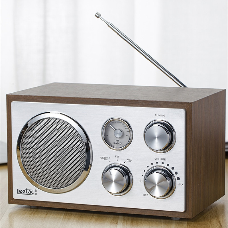 木質桌面藍牙音箱音響低音炮復古收音機家用電腦音箱多功能全波段收音機Caixa de Som
