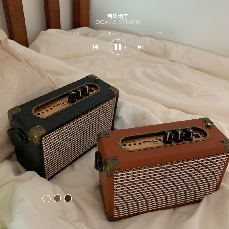 復古收音機藍牙音箱便攜式 30W 大功率音箱高保真立體聲無線低音炮音響音樂中心 BOOMBOX