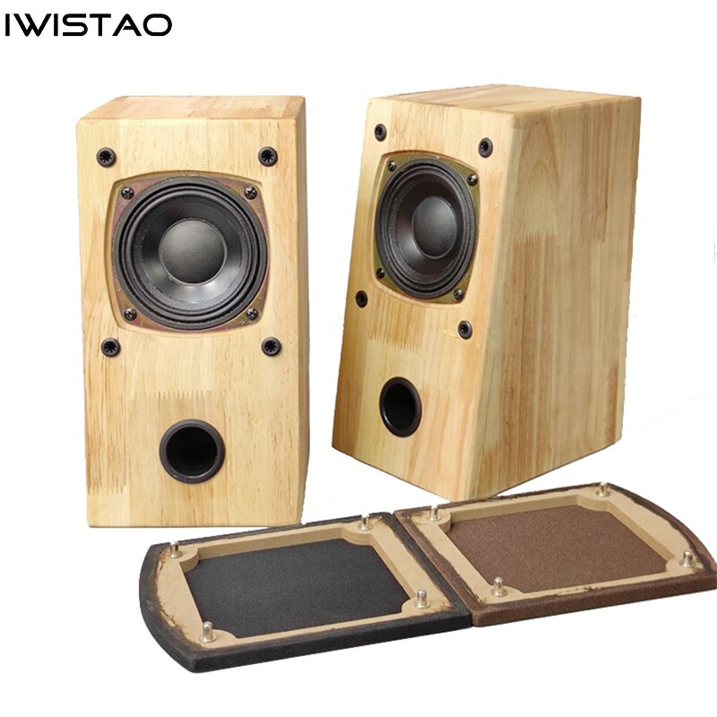 IWISTAO HIFI音箱全頻箱體4寸單元4歐姆15 60W 94dB實木箱體桌面1對倒相結構
