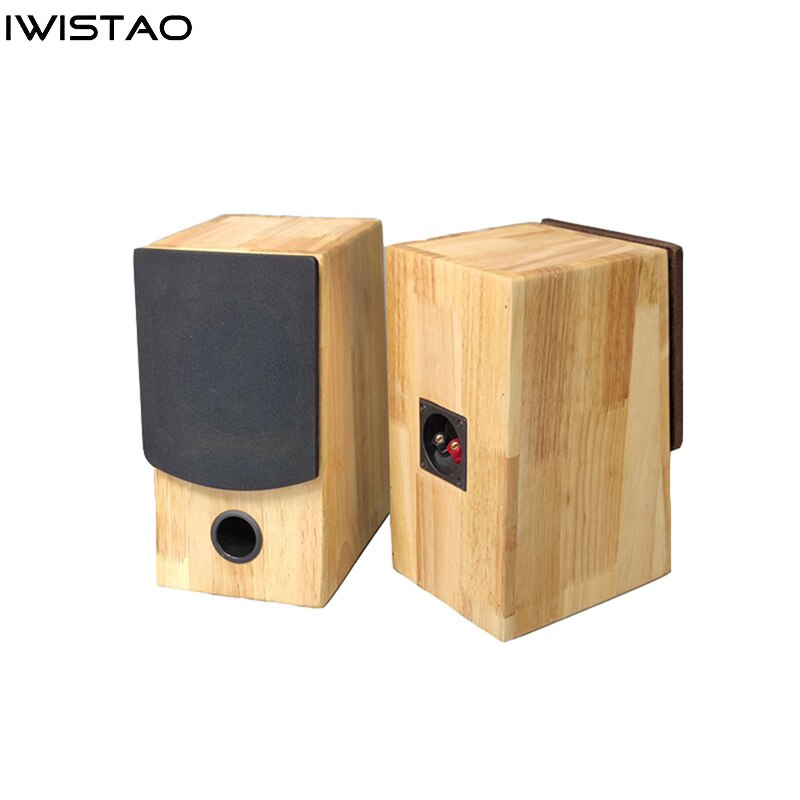 IWISTAO HIFI音箱全頻箱體4寸單元4歐姆15 60W 94dB實木箱體桌面1對倒相結構