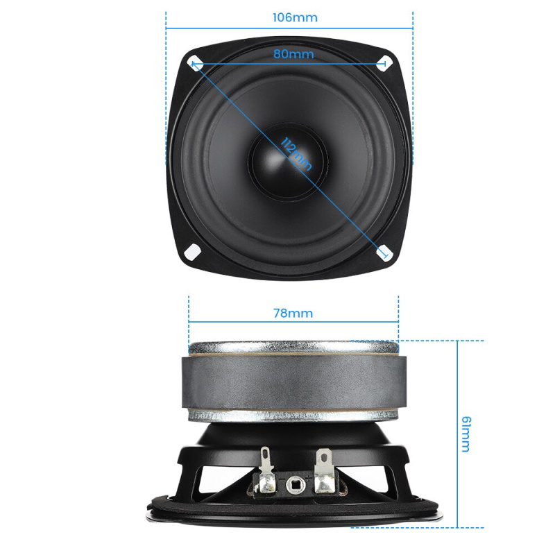 AIYIMA 2 件 4 英寸中音低音揚聲器 6 歐姆 30W 音頻揚聲器放大器家庭影院揚聲器適用於藍牙揚聲器