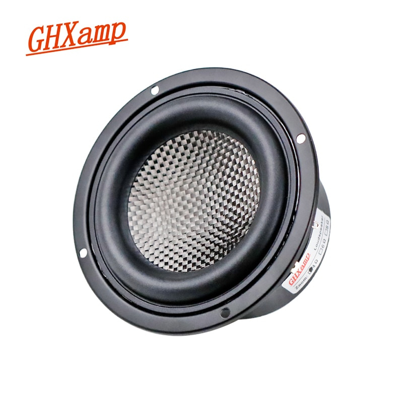 GHXAMP HIFI 4 英寸低音炮低音揚聲器碳纖維錐形低音揚聲器 4OHM 40W 低頻家用汽車音響單元 1 件