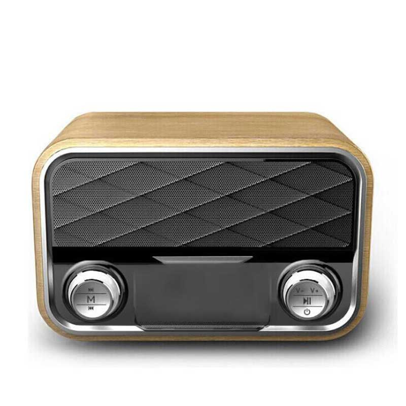 JUNKE 駿科2.0立體聲木質鐘錶藍牙音箱FM收音便攜音箱Mp3播放超強TF U盤擴音器電腦音柱