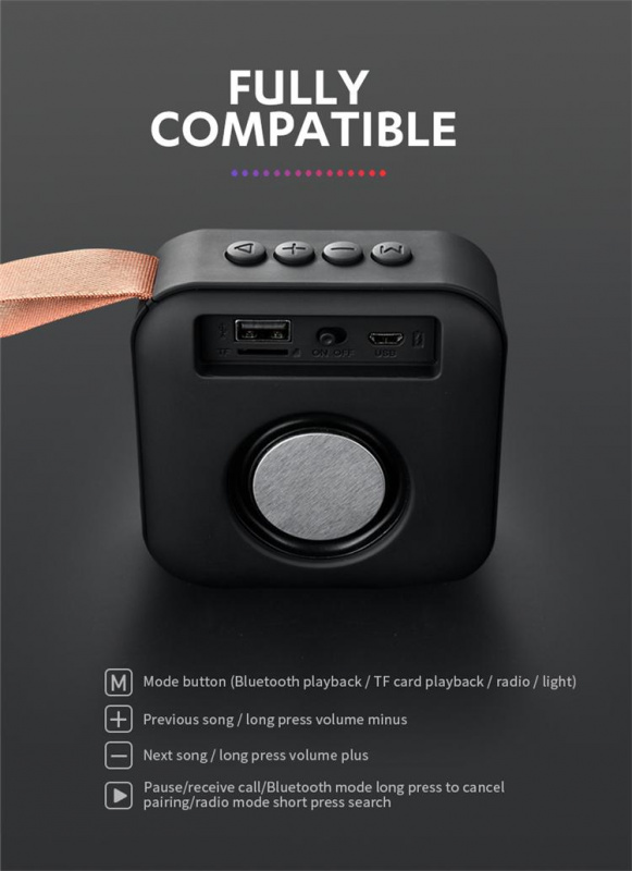 藍牙音箱最好的便攜式小型迷你無線音箱帶 TF 卡 FM 收音機 T5 立體聲 BT 4.2 揚聲器