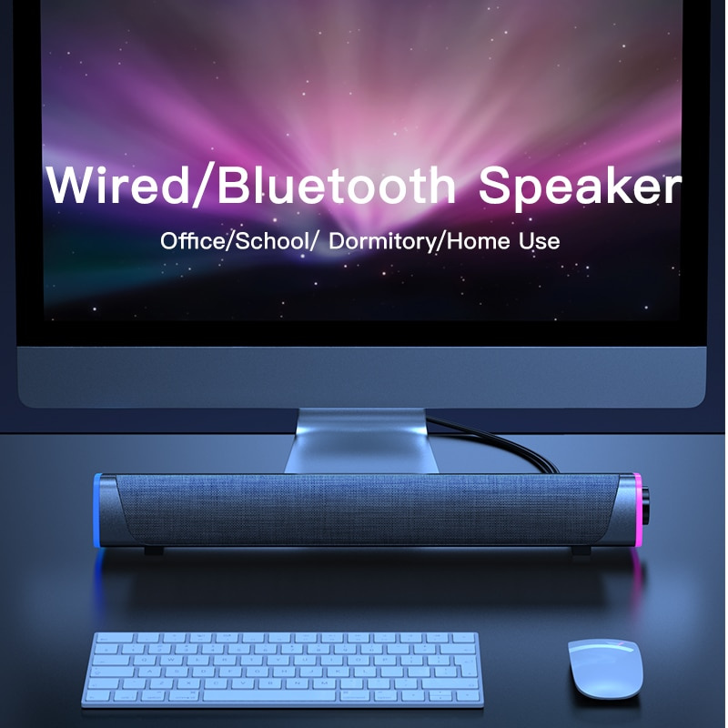 4D 電腦音箱條形立體聲低音炮藍牙音箱適用於 Macbook 筆記本電腦 PC 音樂播放器有線揚聲器