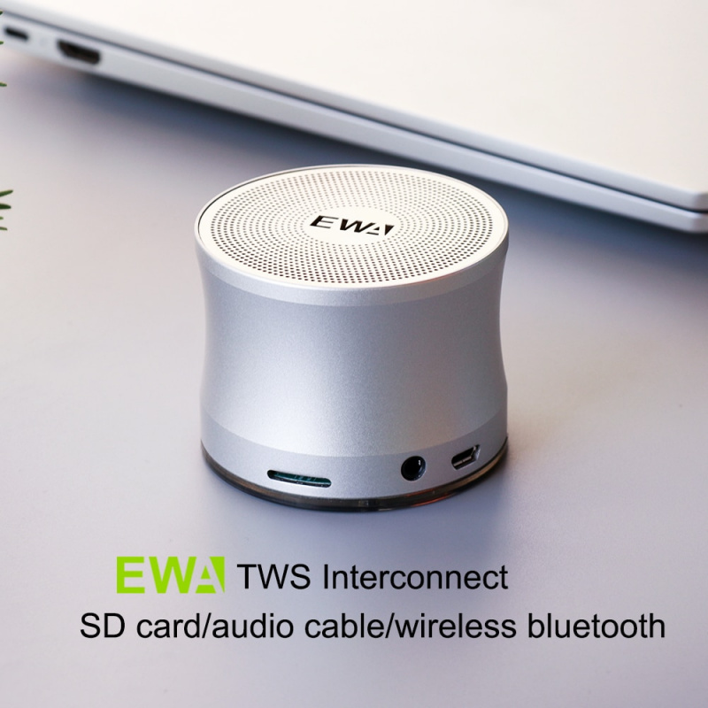EWA A109 TWS 藍牙音箱金屬便攜式音樂音箱帶 AUX-IN，微型 SD，麥克風，免提家庭音箱