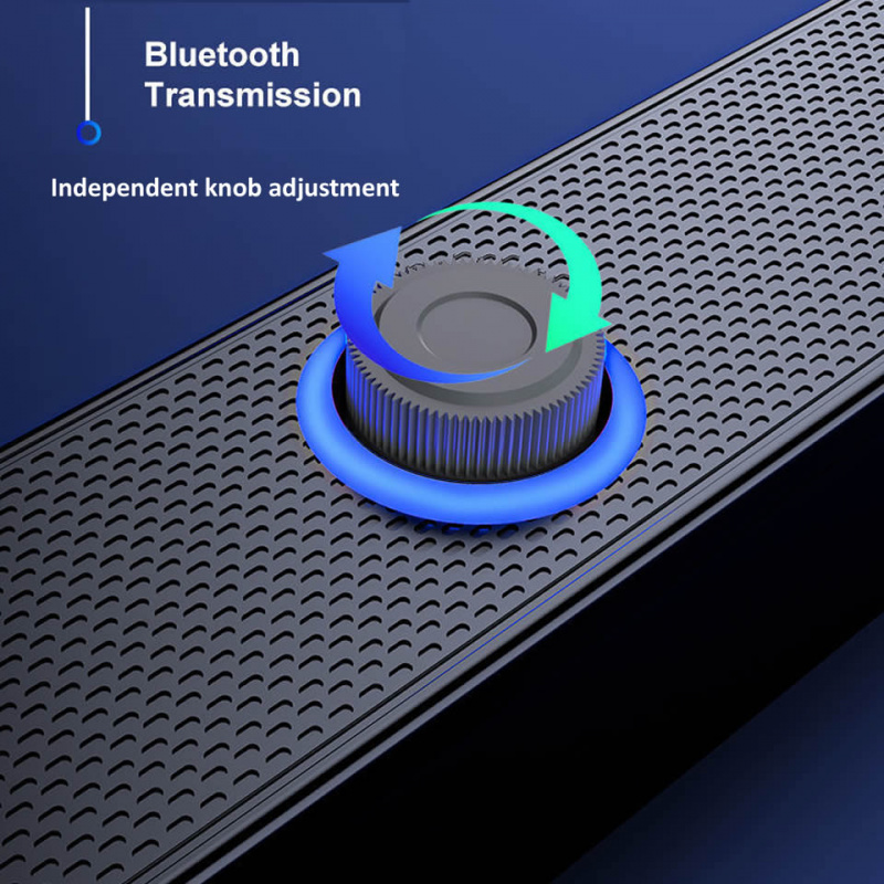 3D 環繞聲條形藍牙 5.0 揚聲器有線電腦揚聲器立體聲低音炮條形音箱適用於筆記本電腦影院電視輔助 3.5 毫米