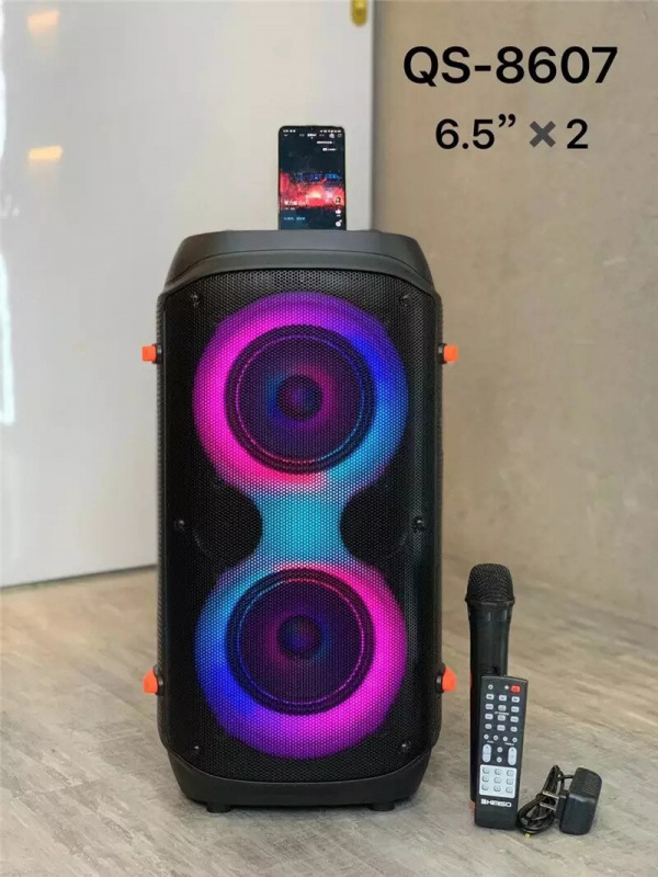 Kinglucky 2022雙6.5寸戶外拉桿大功率藍牙音響便攜無線話筒partybox 300音箱