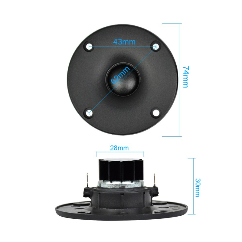 AIYIMA 2PCS 3 英寸 4 6 8 歐姆 15W 圓頂絲膜高音揚聲器音頻揚聲器釹高保真高音便攜式揚聲器帶面板