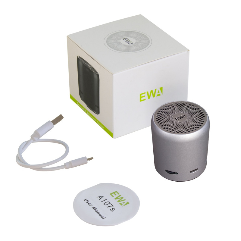 EWA迷你藍牙音箱真無線立體聲TWS增強低音輻射器藍牙5.0 A107s金屬外殼便攜音箱