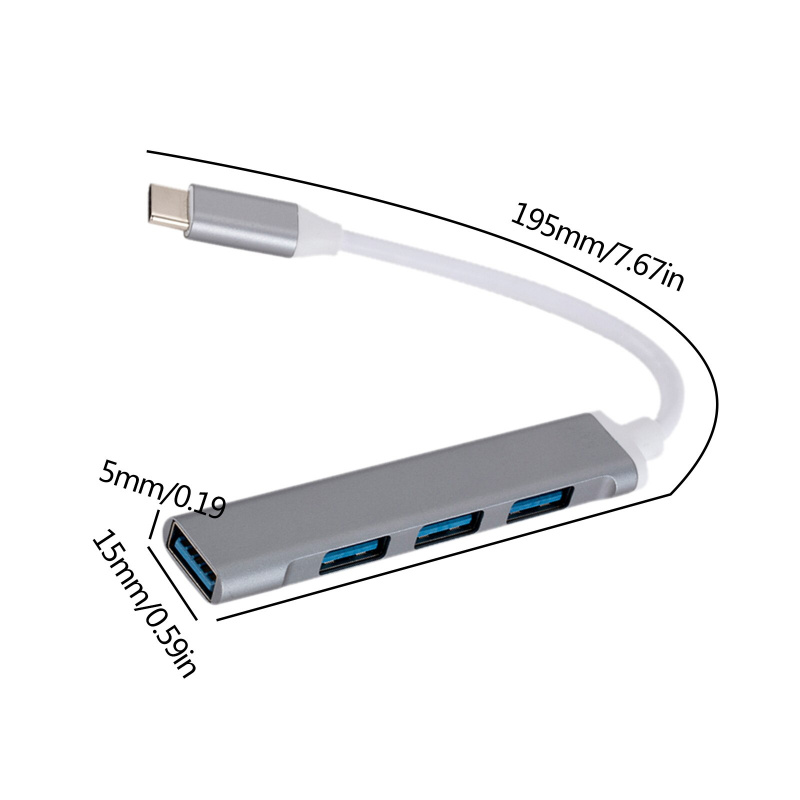 4 端口 USB 3.0 集線器多 USB 分配器 5Gbps 高速數據傳輸適用於聯想小米 Macbook Pro PC 集線器 PC 配件
