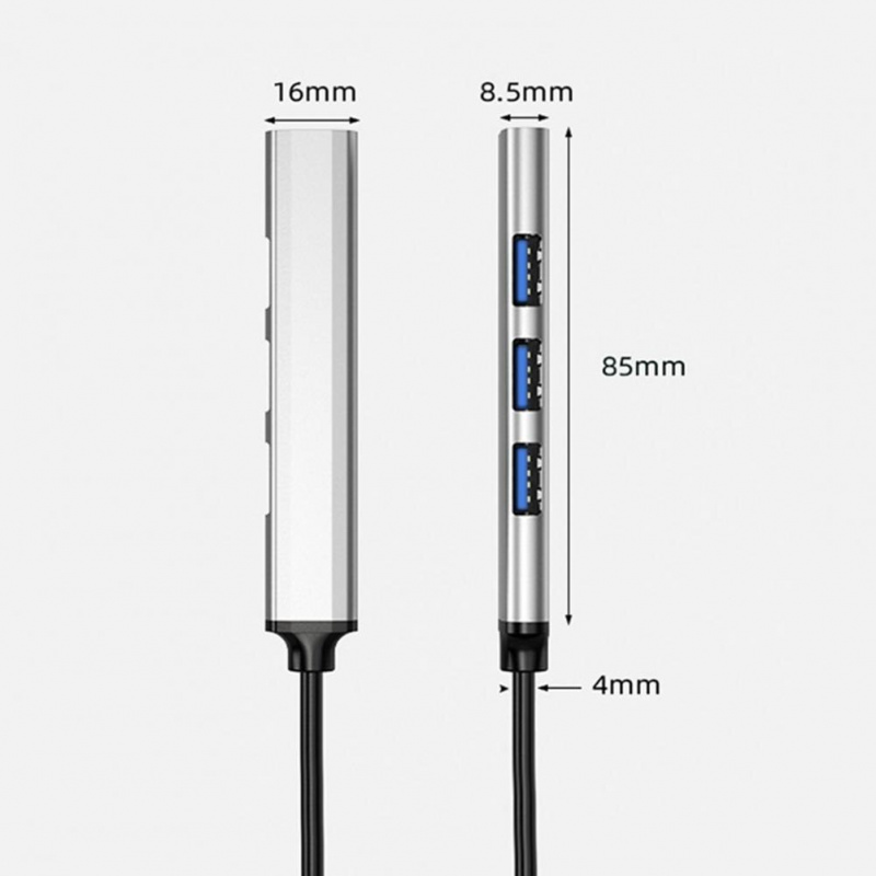 擴展塢方便的顯示器集線器即插即用鋁合金緊湊型 USB 3.0 Type-c 適配器集線器適用於計算機外圍設備