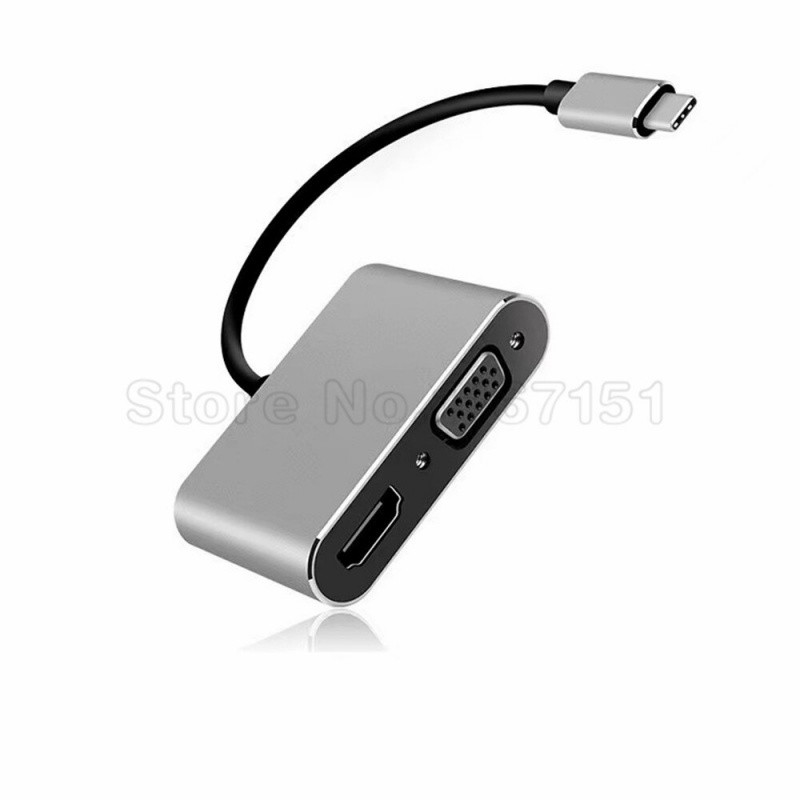 USB C 4K Type C 轉 HDMI 兼容 VGA USB3.0 HUB 適配器適用於三星 Galaxy S10 S9 S8 華為 Mate 20 P30 Pro