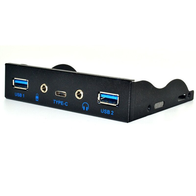 USB HUB 5 端口 USB 3.1 TYPE-C USB 3.0 前面板高清音頻 3.5 毫米耳機插孔麥克風擴展適配器，適用於台式機 3.5  軟盤托架