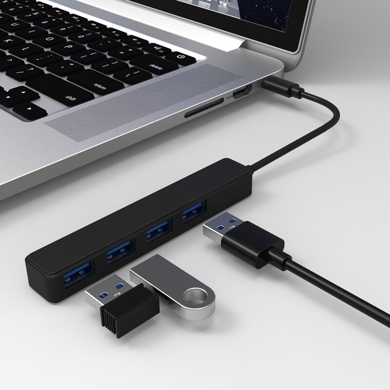 高速傳輸 USB 2.0 分離器 4 端口 USB 2.0 集線器電源適配器和一個端口用於筆記本電腦筆記本接收器