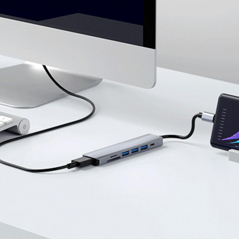 USB C 筆記本電腦擴展塢方便的多端口即插即用 4K 30Hz 清晰圖像 HDMI 兼容 PC 型集線器