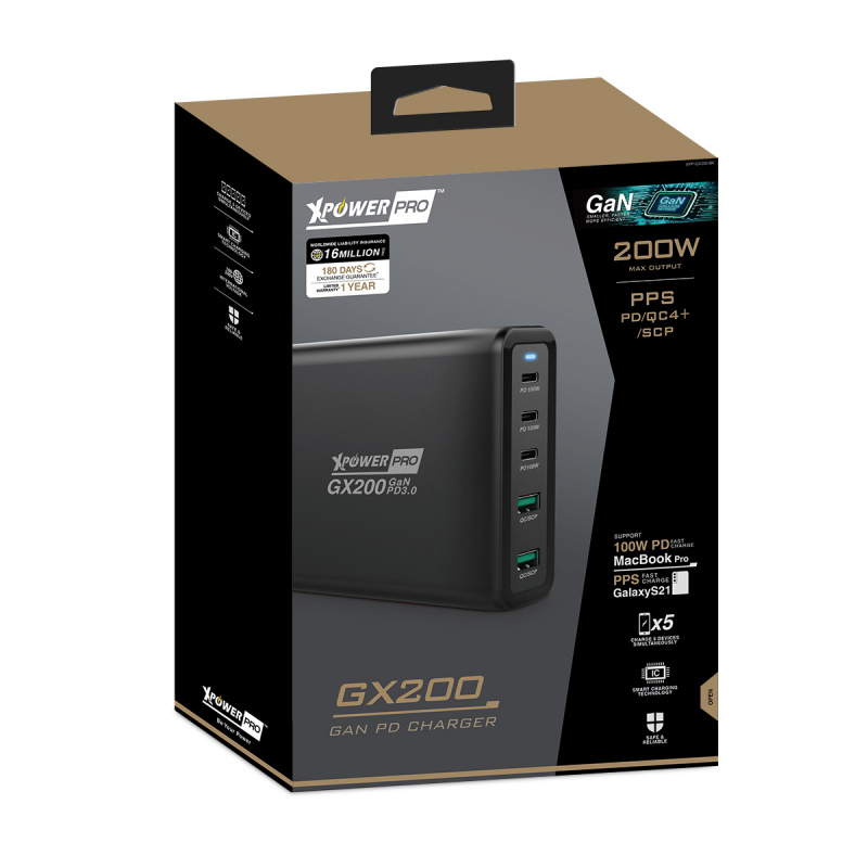 XPowerPro GX200 GAN PD 智能充電器
