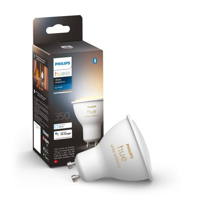 Philips 飛利浦 HUE GU10 White Ambiance Bluetooth 350lm Smart Light Bulbs (350lm) (黃白調光) 智能燈泡