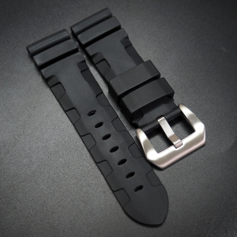 24mm Panerai Style 黑色代用膠錶帶