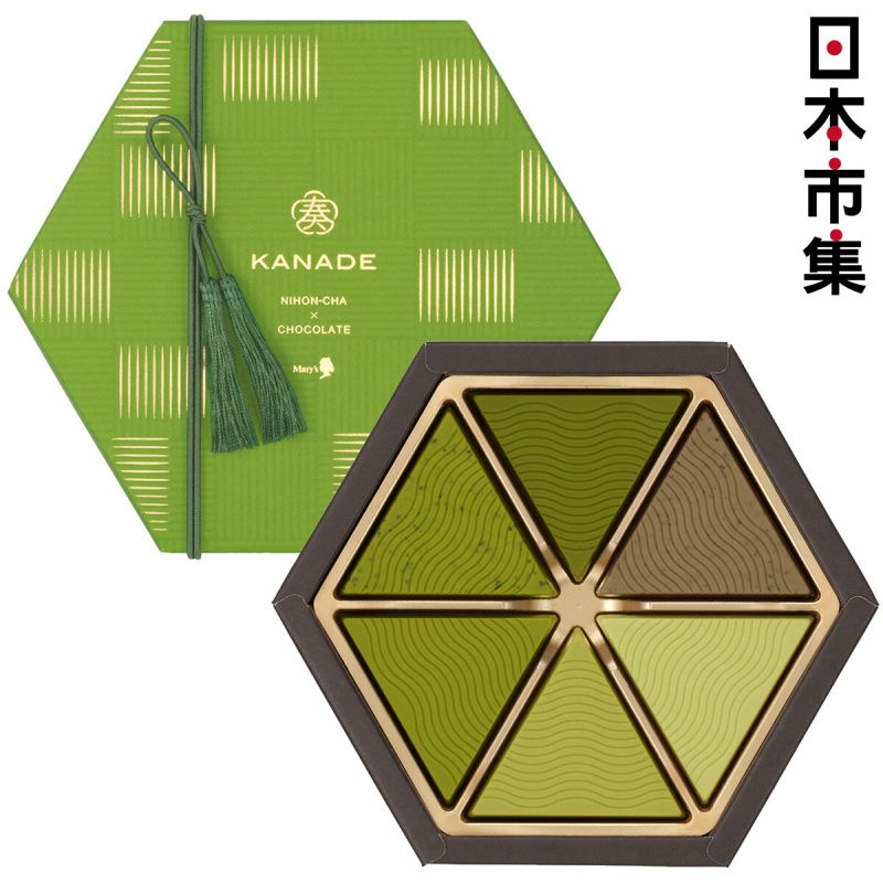 日本Mary's《奏》典雅華麗 6款日本茶朱古力 六角形精緻工藝禮盒 (1盒12件)(867)【市集世界 - 日本市集】